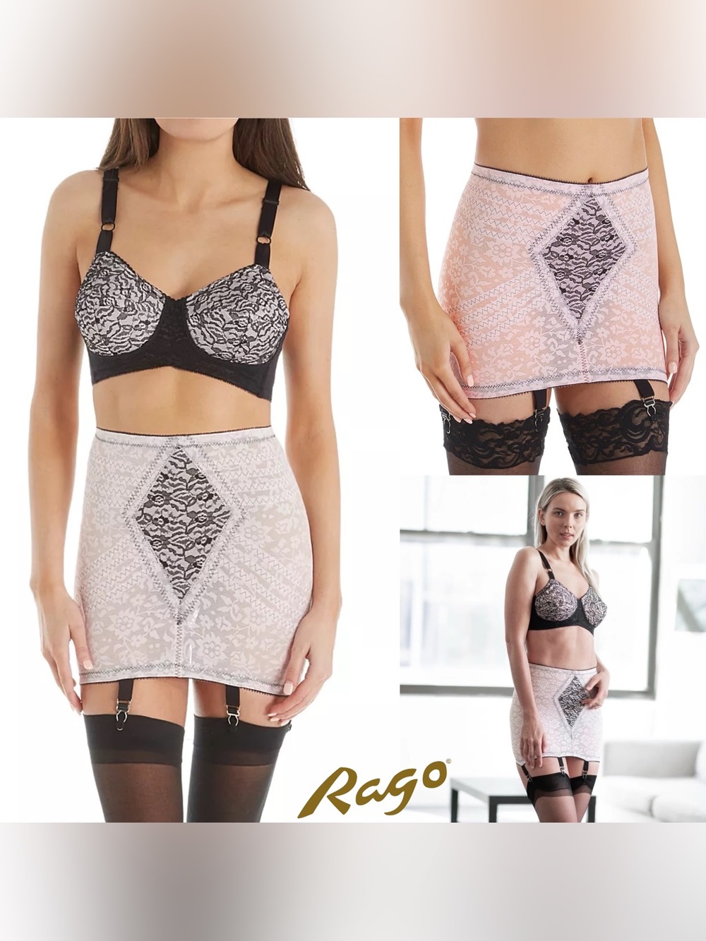 Rago Girdle L/30 Or 2X/34 Open Bottom 1357 Extra Firm Shapewear Slimming Tummy